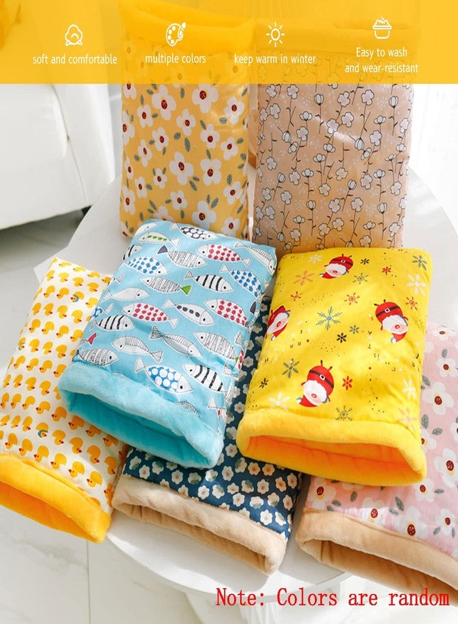 VOBRAMY Yoxebo Hamster Sleeping Bag,Winter Soft Warm Bed Plush Small Pet Nest Snuggle Sack Hideout Pouch for Hedgehog Guinea Pig Squirrel Animals,Random Color Multi-colored 7.9x9.8 in - Image 4